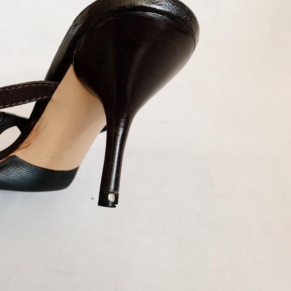 Gucci Brown Leather Sandal Heels Size 40 - Picture 5 of 5